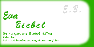 eva biebel business card